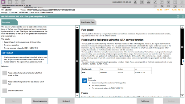 ISTA+ reading fuel used data from BMW control module