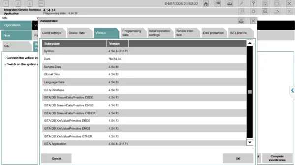 Checking ISTA version 4.54