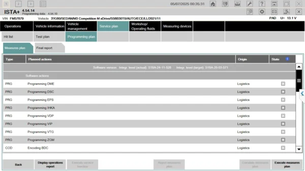 Programming BMW modules using ISTA
