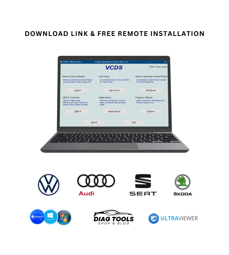 VCDS VAGCOM Diagnostic & Coding Software for Volkswagen, Audi, SEAT, and Skoda